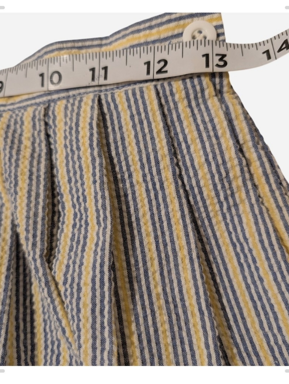 Pre-owned Talbots Blue and Cream Vertical Stripe A-Line Skirt - Picture 5 of 9